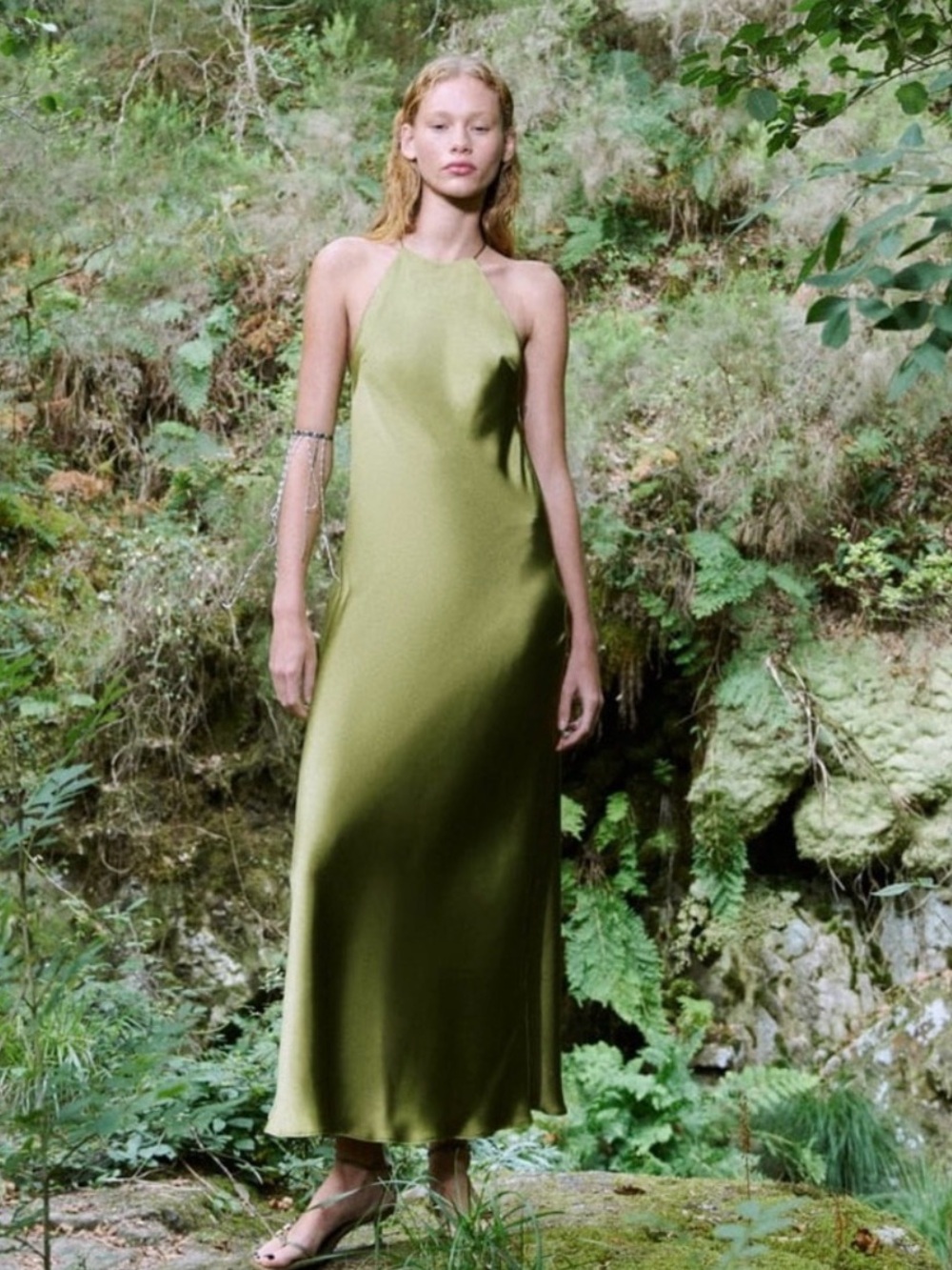 ZARA Satin Slip Dress with Spaghetti Straps NWT M - Picture 14 of 16